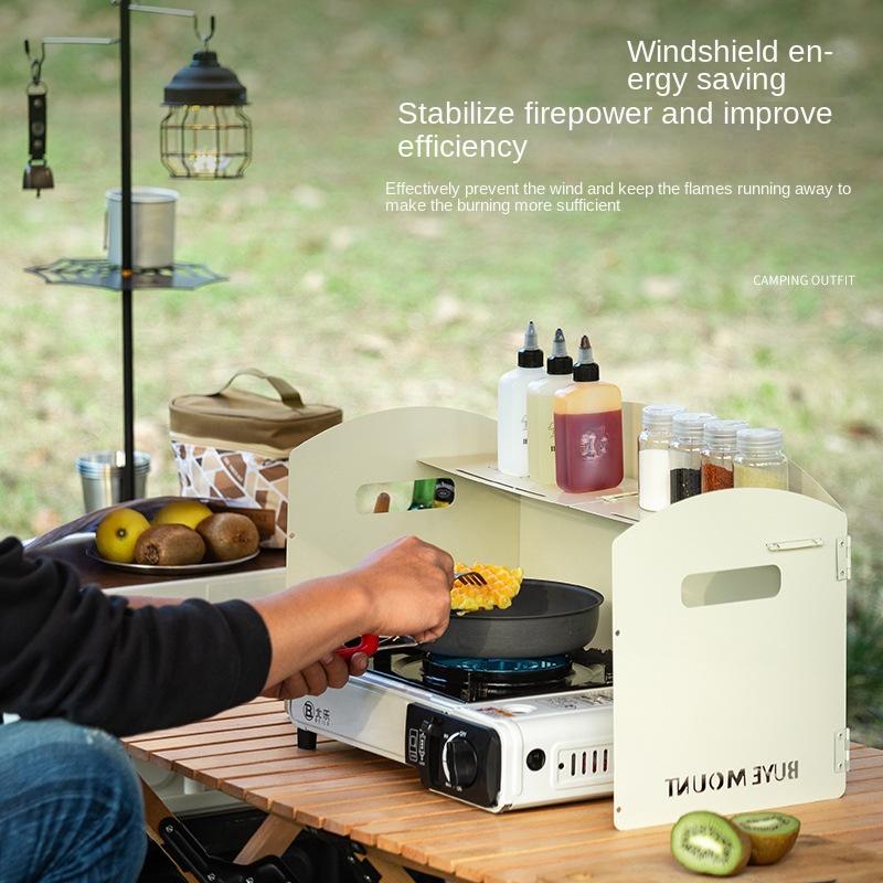 Outdoor Windshield Portable Gas Stove Windshield Stove Gas Stove Enclosure Camping Thickened Furnace End Ring Folding Windproof Board