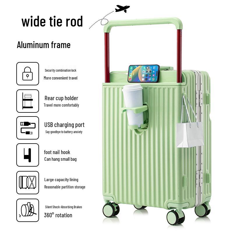 2025 Wide Drawbar Front-Opening 20-inch Suitcase & 26-inch Customizable Universal Wheel Trolley
