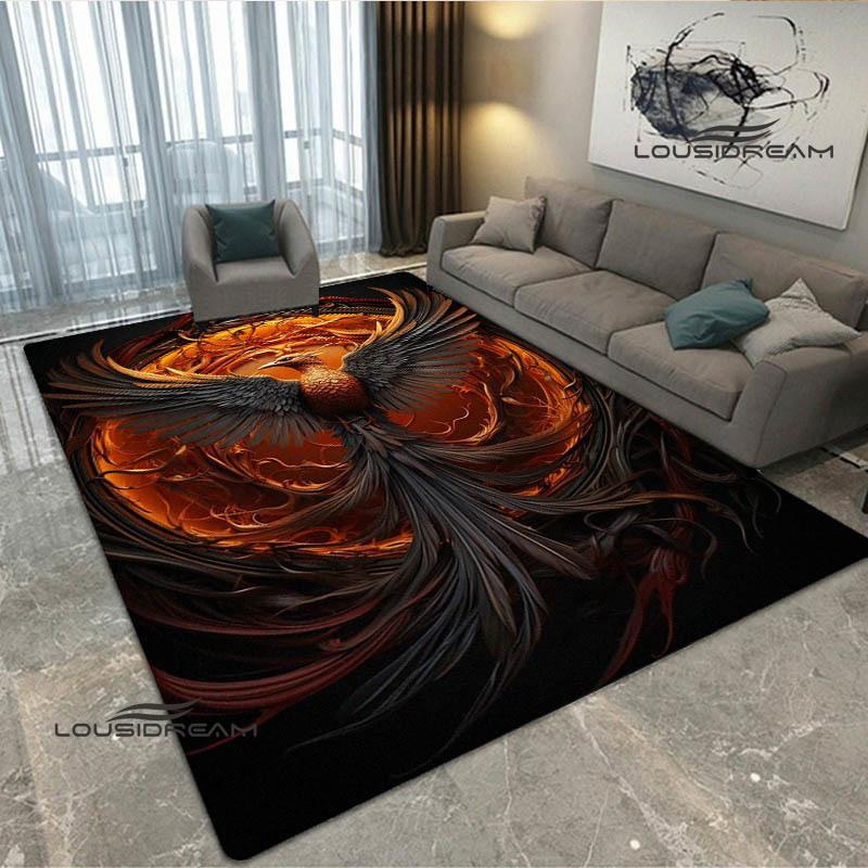 3D Phoenix Printed Carpet Kitchen Mats Non -slip Carpet Outdoor Carpets Area Rug Bedroom Decor Pink Room Decor Birthday Gift