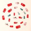 Elk Red & White Snowflake Wearable Christmas Tree Nails - Detachable False Nails