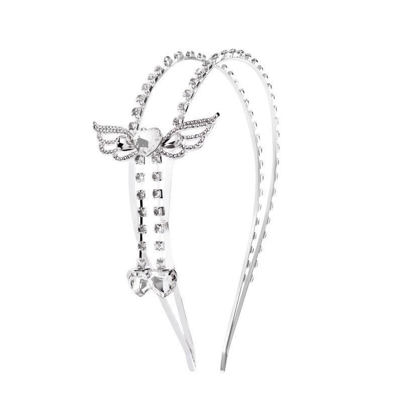 Shining Luxury Alloy Rhinestone Hairbands For Women Long Chain Tassel Bands Crystal Headband Wedding Hair Band Accessories