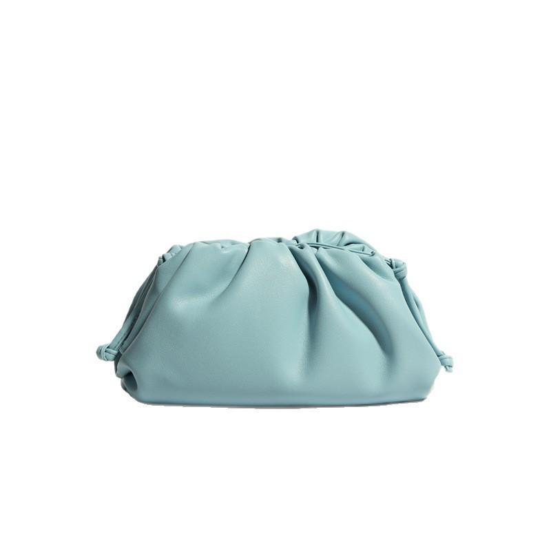 Celebrità di Internet Borsa a Pieghe Morbida in Pelle di Mucca a Forma di Raviolo Pochette Monocolore alla Moda Monospalla a Tracolla Cena Nuvola Femminile
