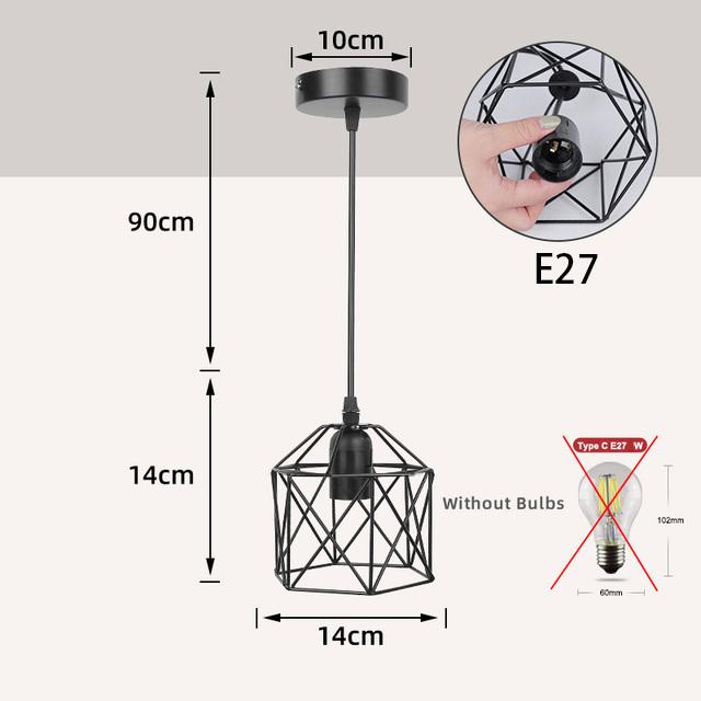 Industrial Pendant Lights Led Hanging Lamps for Ceiling Chandeliers Metal Cage Kitchen Island Adjustable Ceiling Pendant Lamp