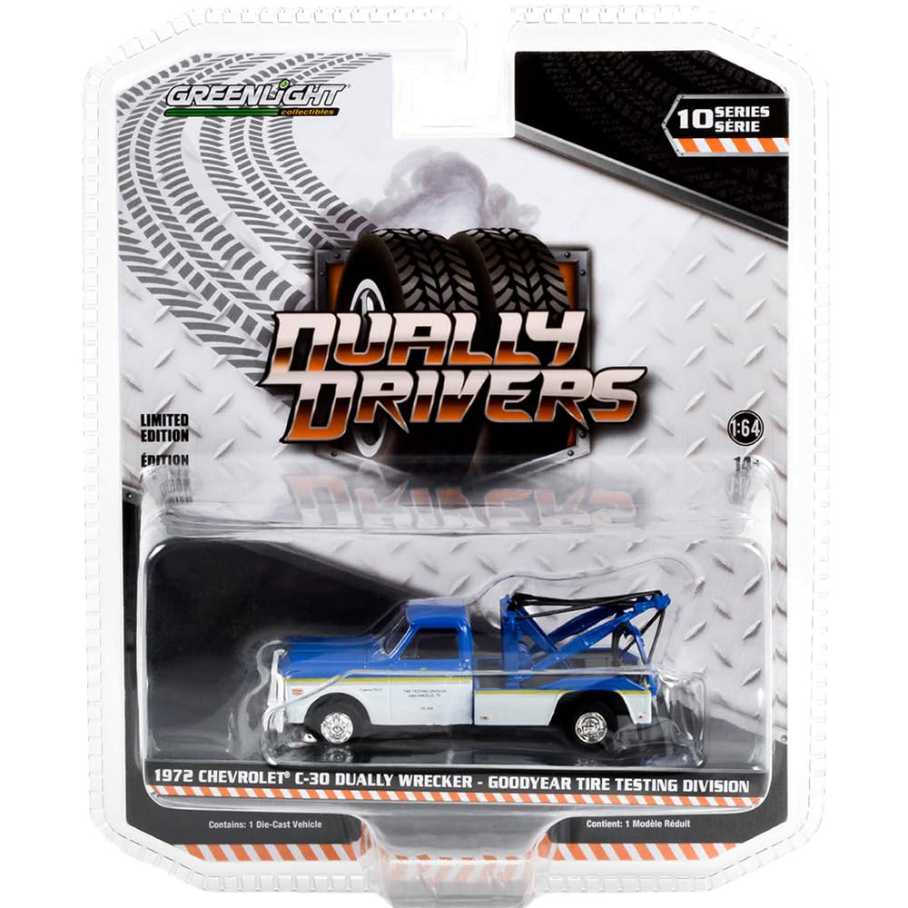 GREENLIGHT 164 Scale Dooly Drivers Series 10 “1972 Chevrolet C-30 Dooly Tow Truck - Goodyear Tire Testing Division”