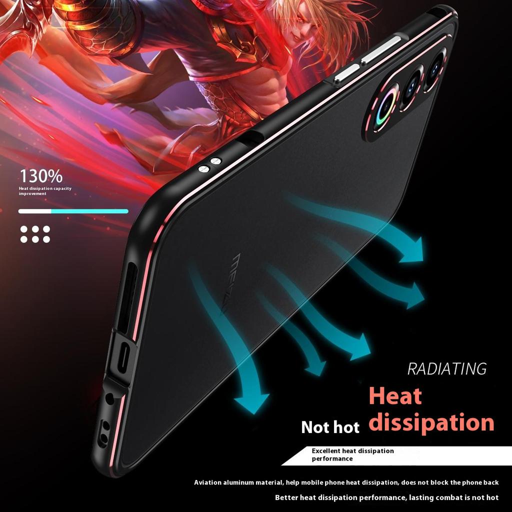For Meizu 21 Bumper Case Metal Frame Phone Cover with Camera Lens Guard