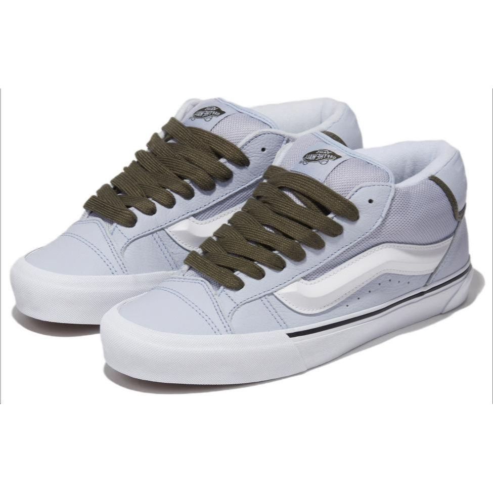 Vans Knu Fabric Leather Round Toe Lace-Up Mid-Top Casual Shoes Unisex Casual Shoes Blue VN000CQ9CHA1