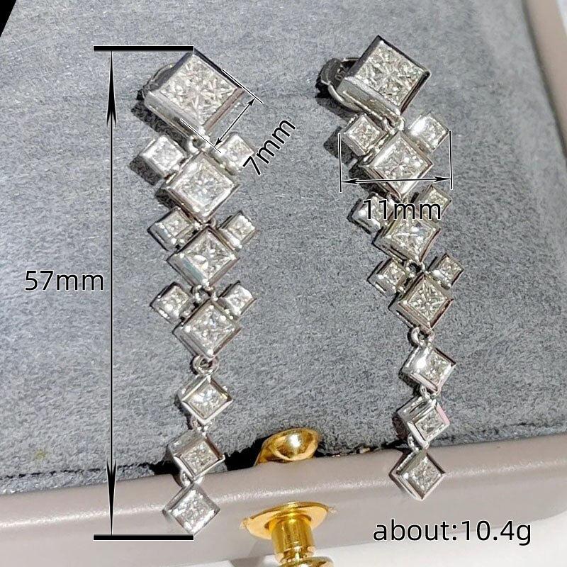 Huitan Luxury Princess CZ Long Hanging Earrings for Women New Romantic Girls Ear Earrings Wedding Party Statement Jewelry
