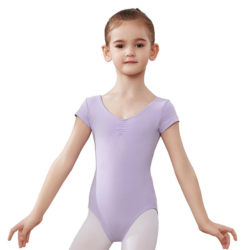 

Ballet Leotards for Kids Child Girls Short Sleeve Cotton Ballet Costume Dance Clothes Gymnastics Suit 150 фіолетовий