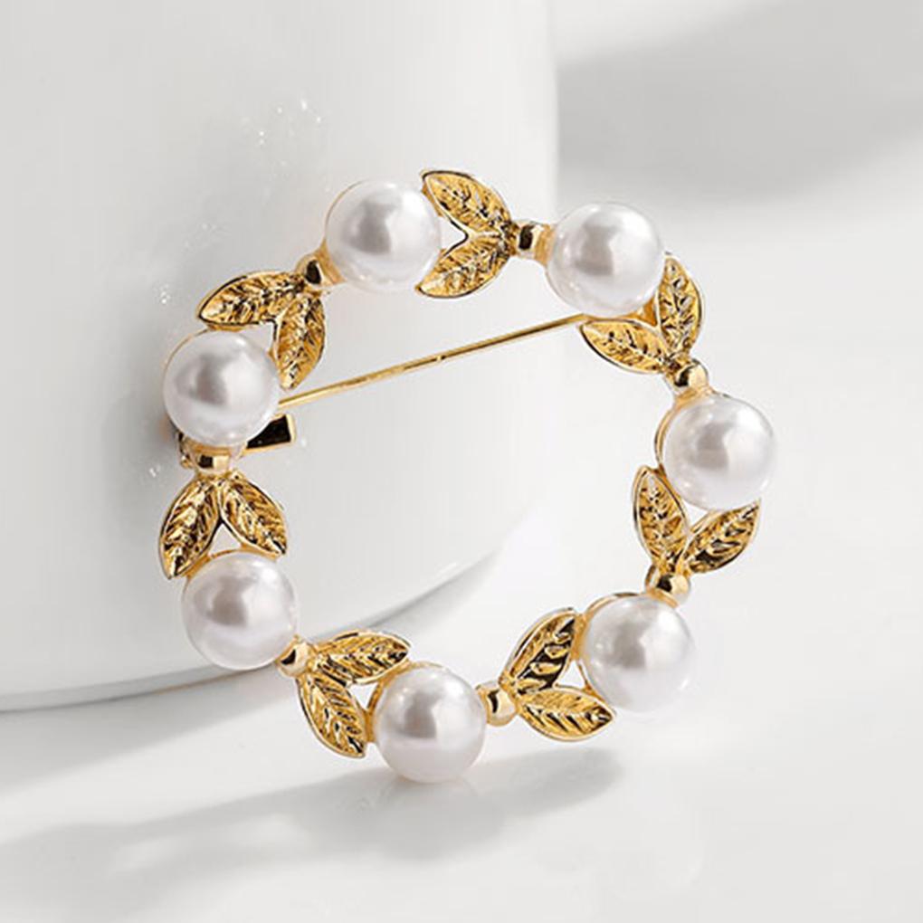Damen Perlenbrosche Korsage Schmuck Exquisite Kleiderdekoration Blätter Broschen Anstecknadeln Modeaccessoire Kleider Ornament