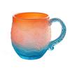 Ozean Sonnenuntergang Glasbecher Meer-inspirierte Kaffeetasse mit Wellenhenkel Farbverlauf Teetasse für heiße kalte Getränke