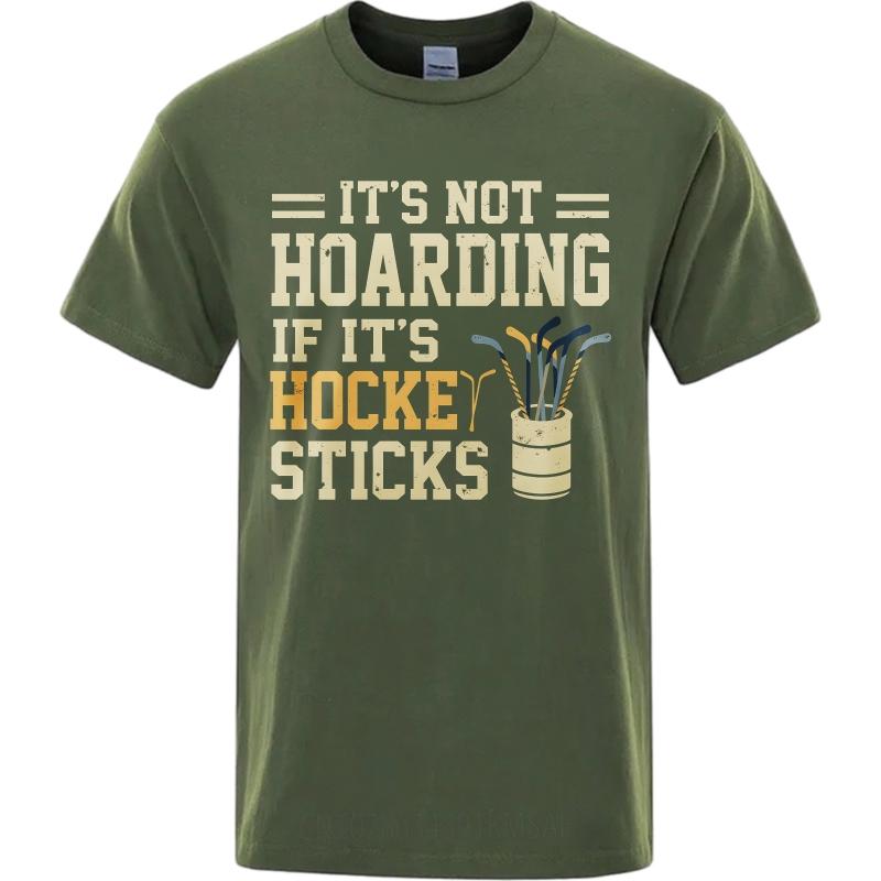 Plus Size Summer Teenagers Tshirt Its Not Hoarding If Its Hockey Sticks Short Sleeve Solid Color Round Neck Tshirt