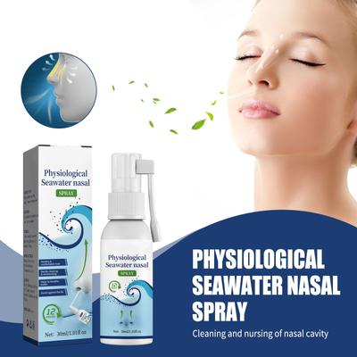 30ml Physiologisches Meerwasser Nasenspray, Reinigt die Nase sanft, Verstopfte Nase, Juckende Nase und Beruhigendes Nasenspray