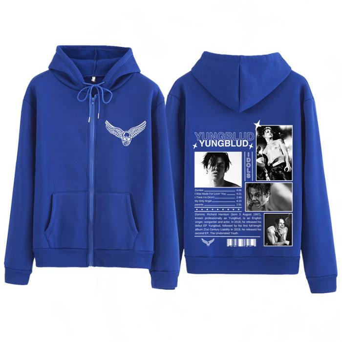Yungblud IDOLS The World Tour  Vintage Zipper Hoodie Men Women Hip-hop Jacket Autumn Winter Casual Hip-hop Zip Up Sportswear