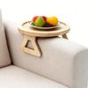 1PC Round Wooden Tray, Suitable for Sofa Armrests, Foldable Design, Also Suitable for Beds
