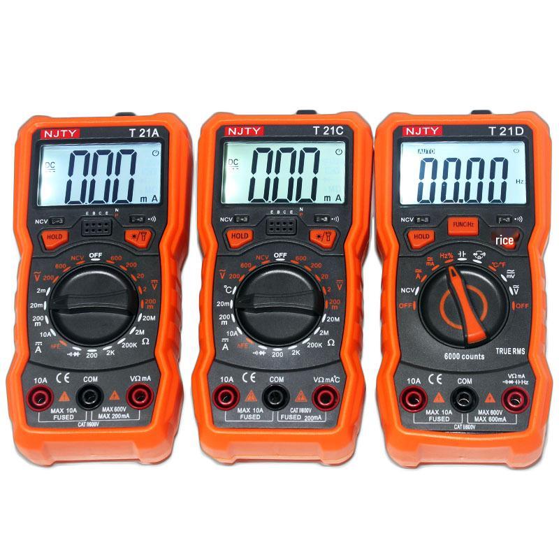 T21A Portable Digital Multimeter with Illumination, Burn Protection, and Magnetic Adhesion