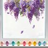 Painted Purple Wisteria Flower Clusters Wall Decoration Stickers for Bathroom and Toilet Background Wall Beautification