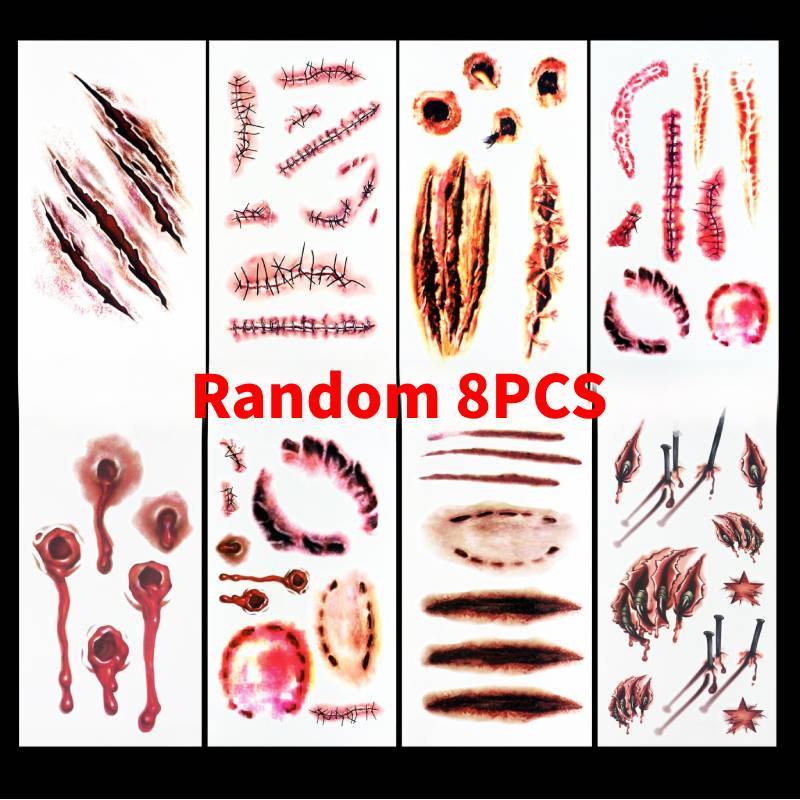 Halloween Temporary Tattoo Stickers Set With Water Transfer Craft For Costumes And Party Decor