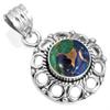 925 Sterling Silver Pendant Women Gemstone Handmade Jewelry Halloween Gift Amazonite Angelite Blue Opal Botswana Agate Mohave Azurite Chrysocolla