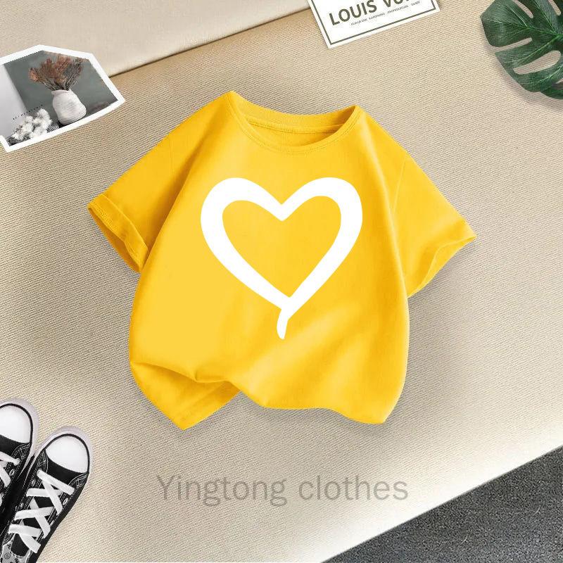 Summer Fashion Girls' Short Sleeved T-shirt Cute Printed Girls' Casual Versatile Top Cross Border