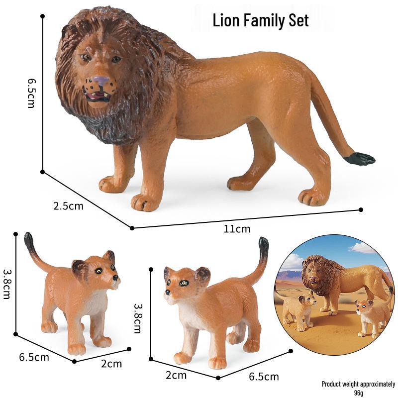 Wild Safari Animal Figurines: Giraffe, Elephant, Rhinoceros, Brown Bear, Tiger, Lion, Leopard, Hippopotamus - Solid Cognitive Toys