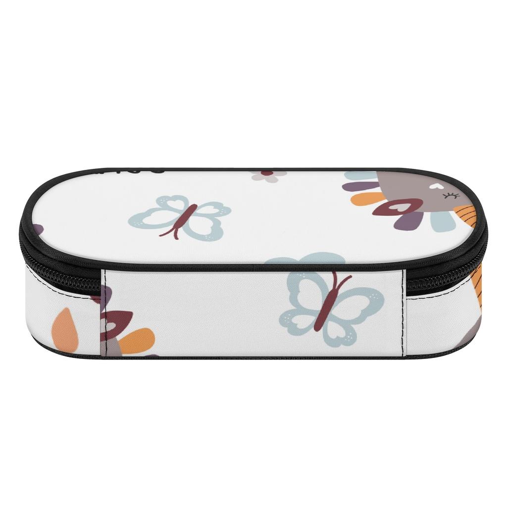 Pencil Bag Zipper Closure Large Capacity Strong Polyester Fabric with Main Compartment Mesh Pocket and Pen Slots for Students
