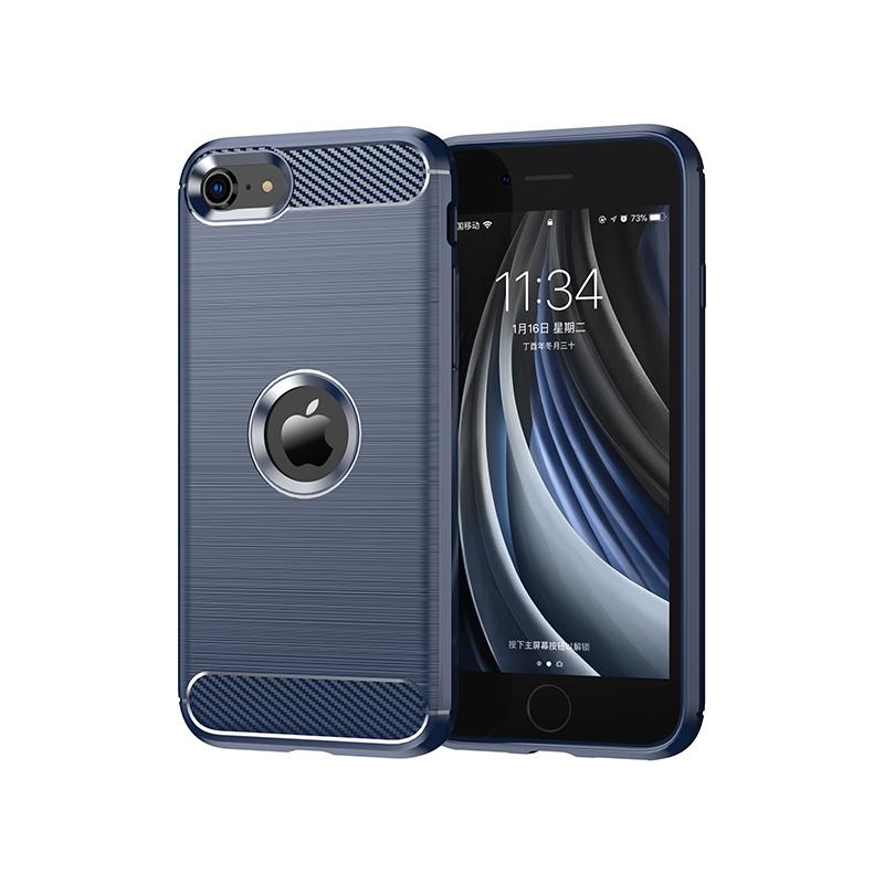 

For iPhone SE 2022 Case Bumper Silicone Carbon Fiber Cover iPhone SE3 SE 2022 7 8 11 12 13 Pro XS Max Case For iPhone SE 3 Case For iPhone SE 2020 синий