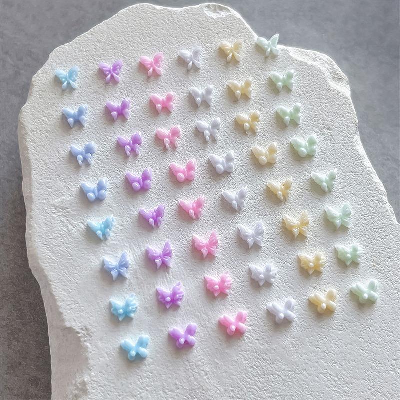 50 Stück Glitzernde Nägel Schmetterlingsformen Nagelkunst Designs Charms Schmuck Für Luxus Nagelkunst 3D Accessoires