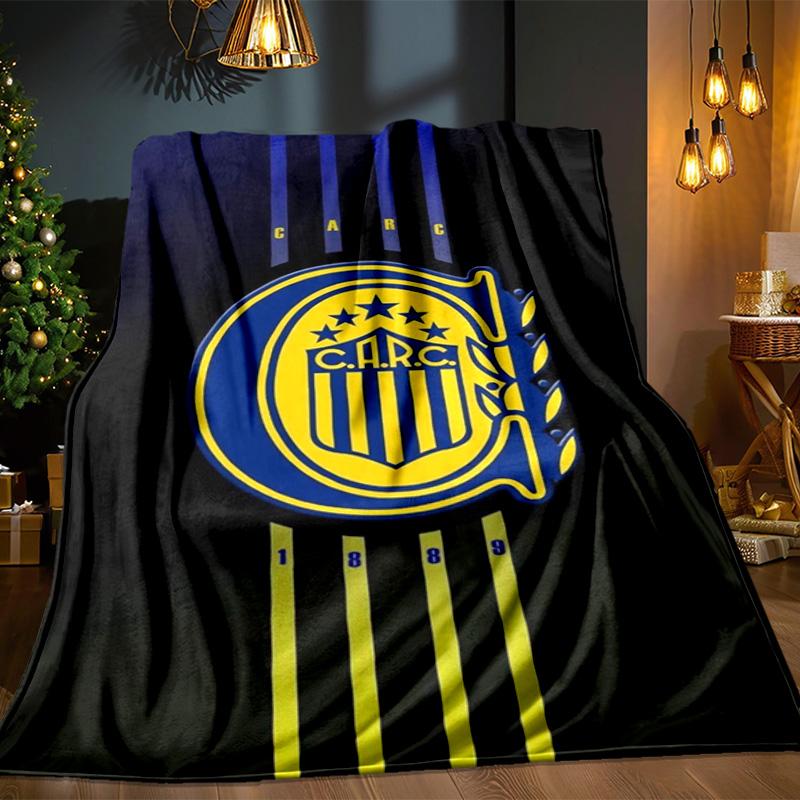 Rosario Central Crest Blanket Outdoor Flannel Blanket for Camping, Hiking, Garden Parties, Picnic Essentials,gift for family and friends