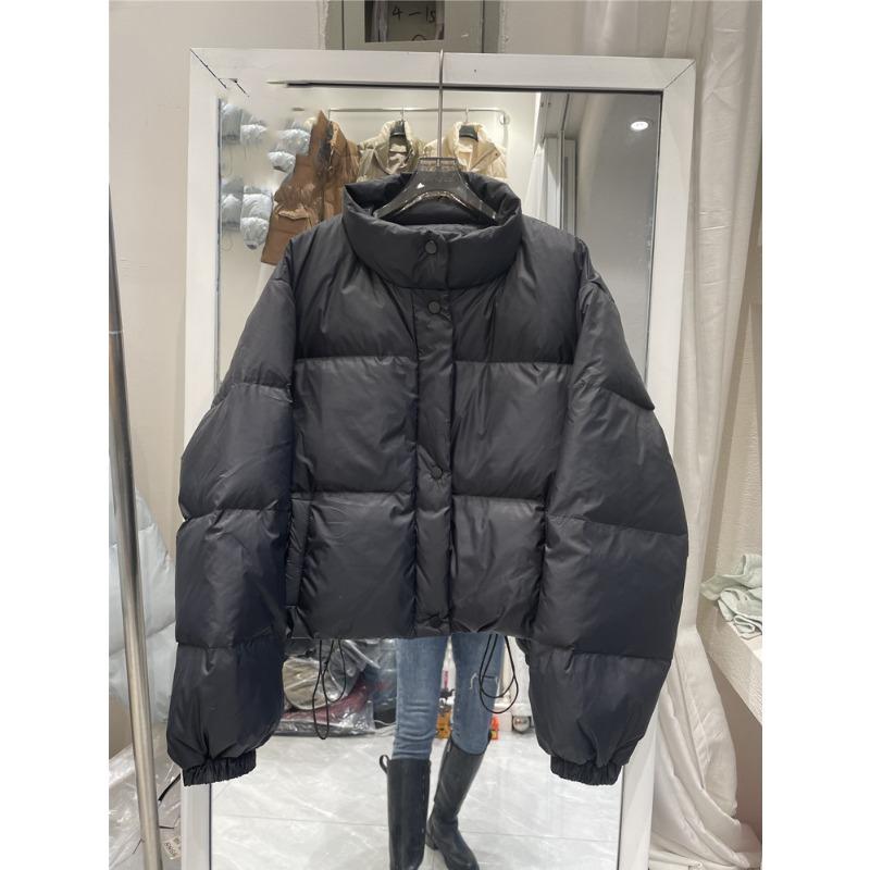 Small man, new cotton-padded clothes for women, short stand-up collar, loose and fashionable glossy cotton-padded jacket for women