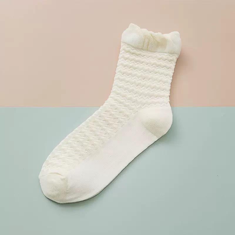 Women Spring and Summer Thin Pure Color Bubble Mouth Sweet Mesh Loose Mouth Pregnant Women In The Tube Cotton Socks