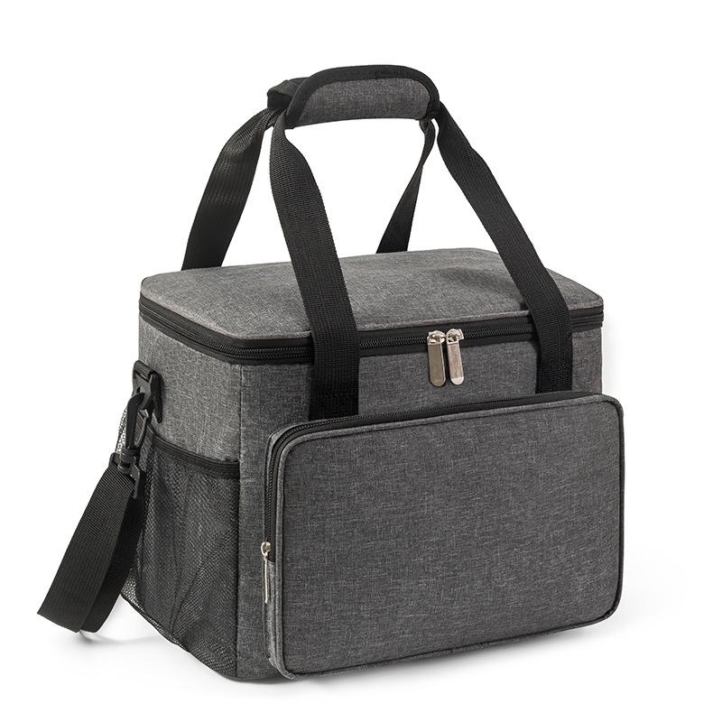 Lunch Box Insulated Lunch Bag for Men Women, 15L Large Lunch Cooler Bag, Leakproof Soft Cooler Bag for Work Picnic Travel серый