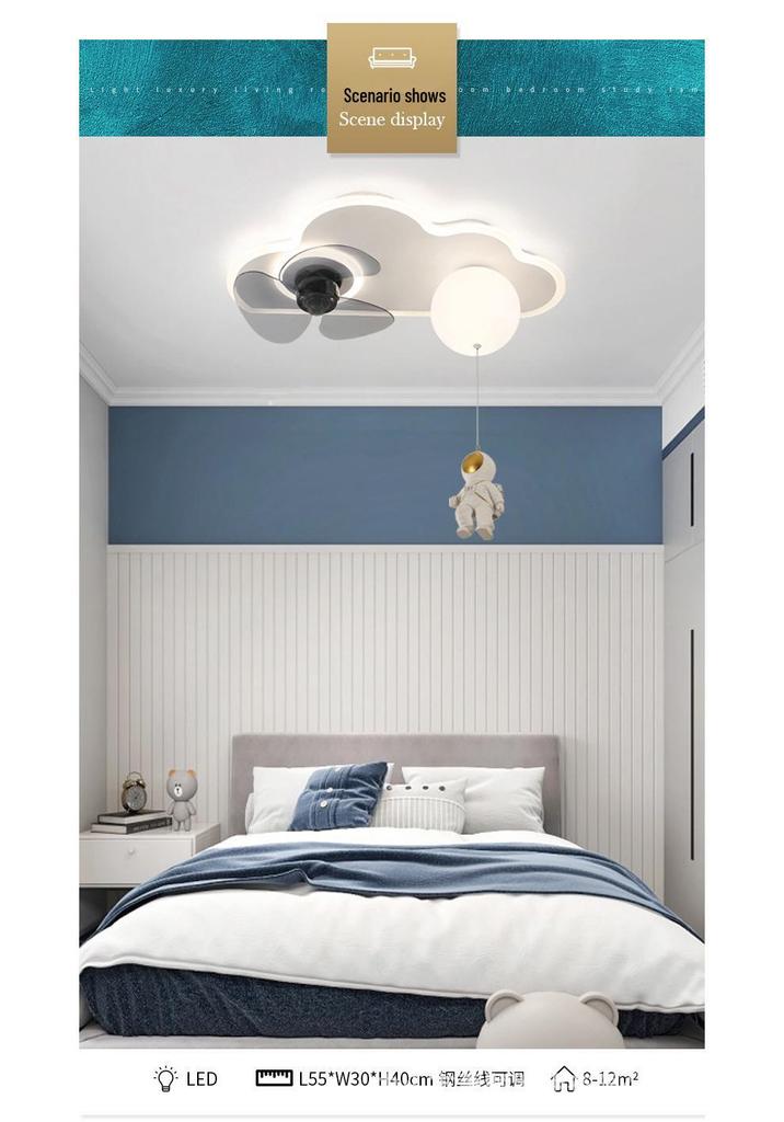 Ultra-Thin Modern Ceiling Fan Chandelier with Light for Living Room & Bedroom