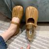 Soft-soled grandma shoes gentle small leather shoes Doudou shoes women's spring and summer new flat-soled shallow mouth Mary Jane single shoes