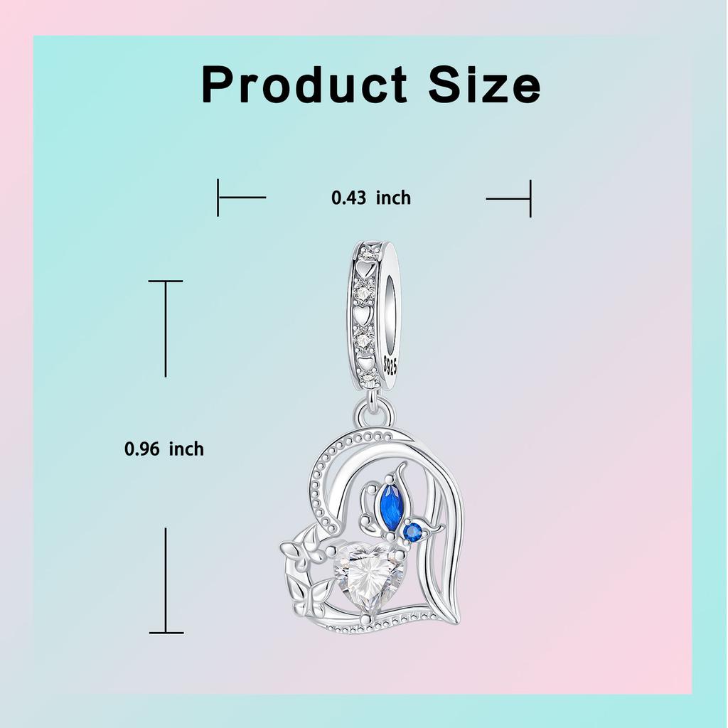 copper Elegant Openwork Butterfly Heart Pendant Charm Compatible With Authentic Charm Bracelets Women Do It Yourself Jewellery Gift