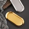 Stainless Steel Oval Dessert Plate - Creative Restaurant Tray, Korean Gold Serving Dish, Custom Logo.