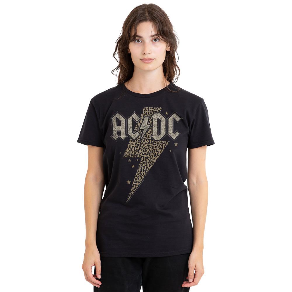 AC/DC Unisex Adult Leopard Print Bolt T-Shirt