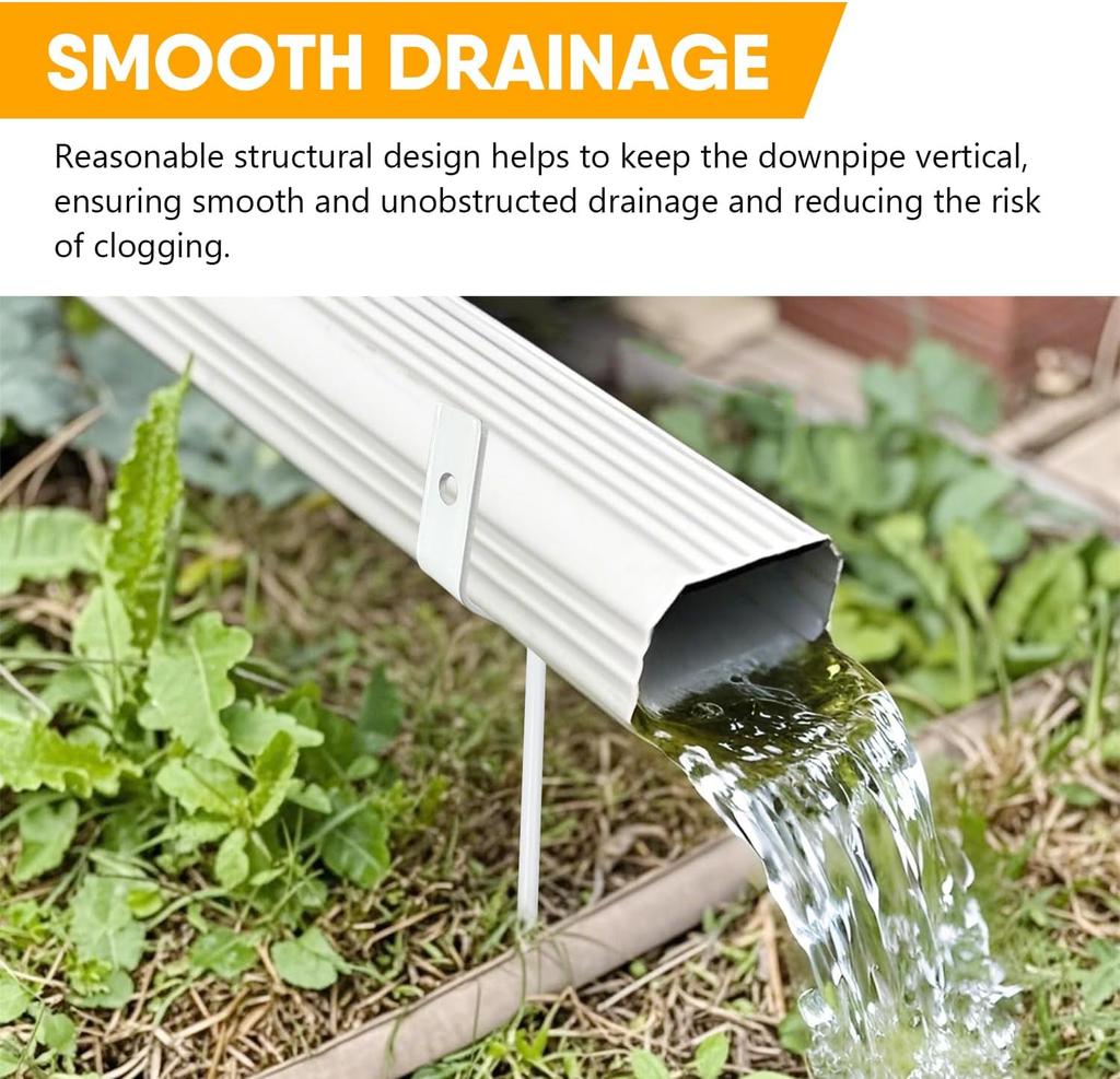 White Adjustable Anti Rust Rain Pipe Fixing Bracket 4 Pcs