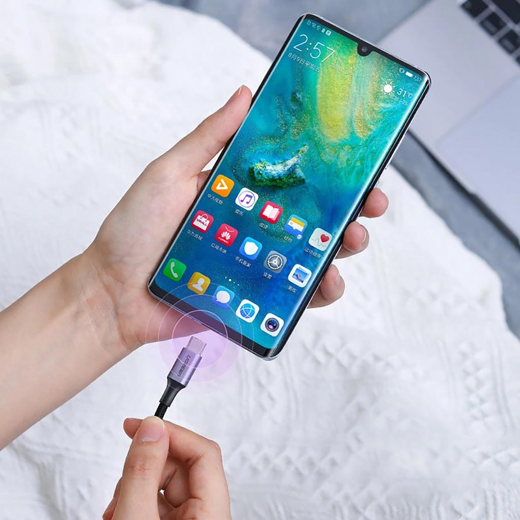 Ugreen US316 100W USB-C PD Cable 5A, 1.5m Gray - Enhanced Fast Charging & Data Transfer Capability