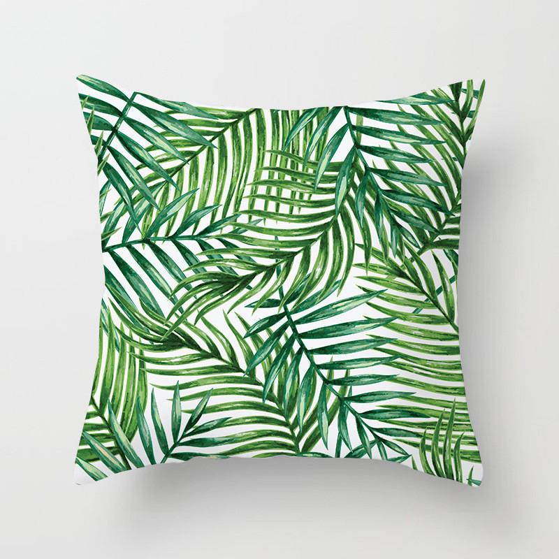 Tropical Leaf Cactus Monstera Cushion Cover 45*45cm Polyester Pillow Sofa Bedroom Study Room Home Decor Decorative Pillowcase