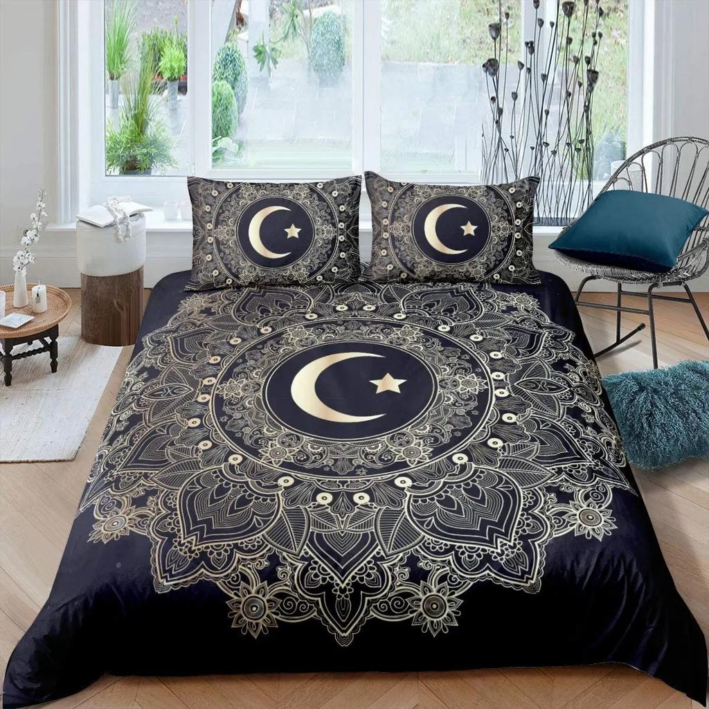 Bohemian Elephant Duvet Cover Set Mandala Bedding Set Twin For Boys Kids Exotic Animal Polyester Comforter Cover With Pillowcase