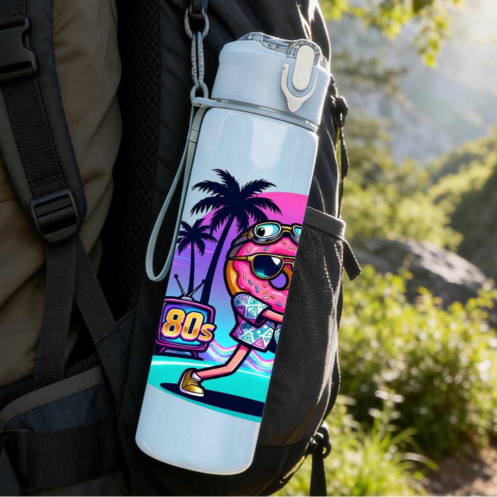 1PC Sunglasses Baseball Axolotl Figure 750ml Color Plastic Water Bottle Leakproof Flip Straw Lid For Sports Office Home Use
