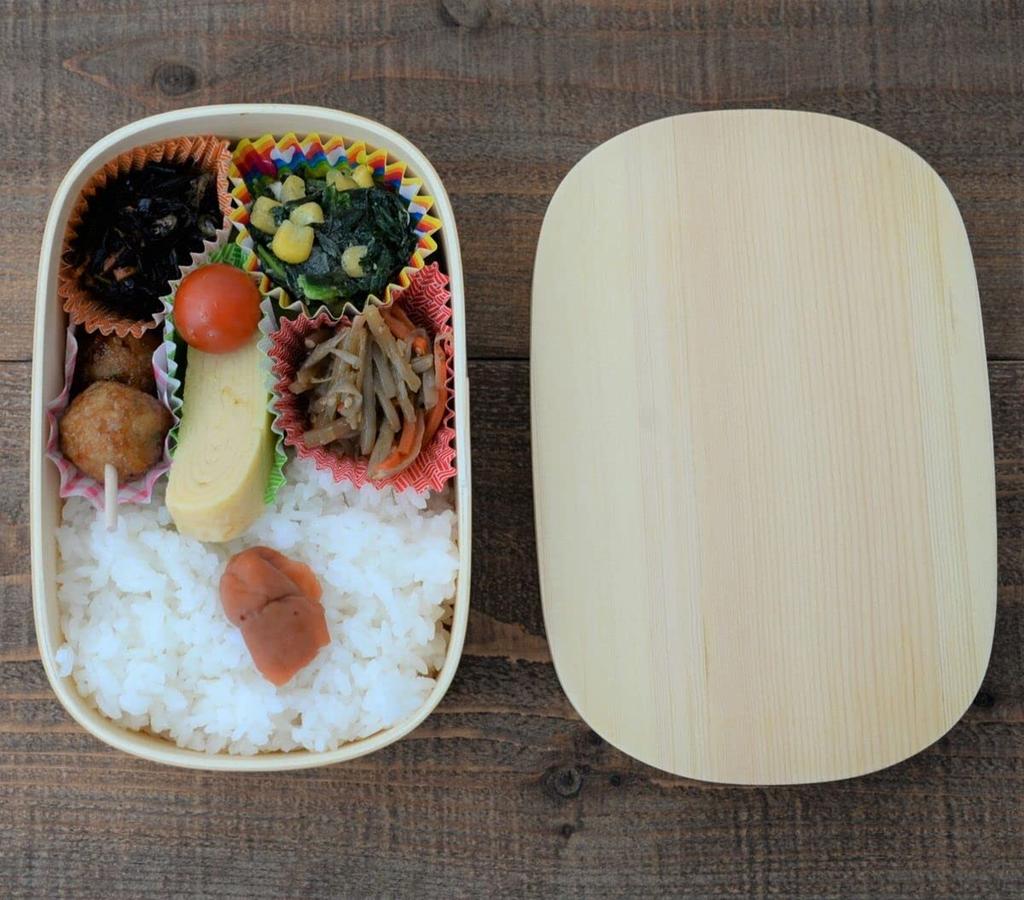 Bento Box with 19cm X X Natural Current Model J-kitchens Rice-Retention Function, 12.5cm 6.8cm, 700ml, White,