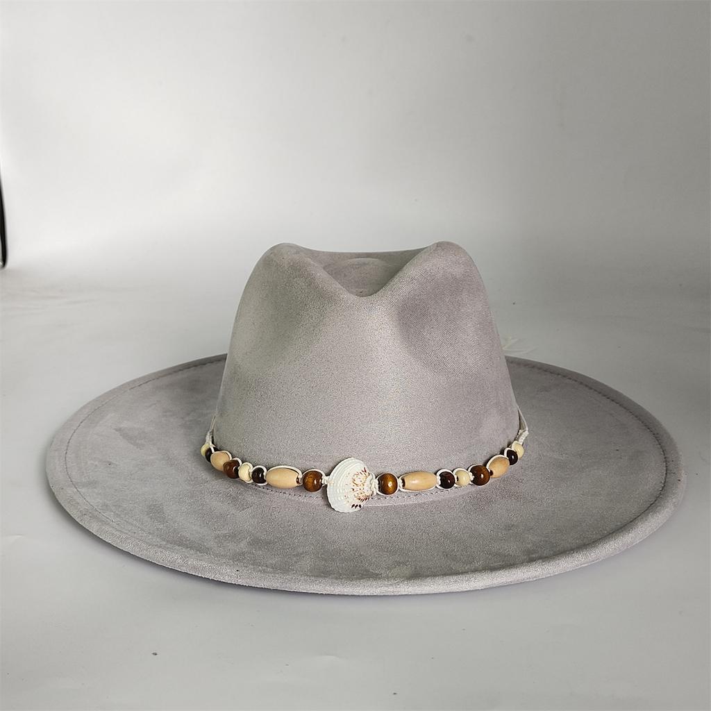 2025 Colorful Suede Wide Brim Felt Fedoras Hat for Women Men Church Jazz Cap Panama Denim Hat Wholesale Sombrero Hombre