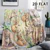 1Pc Vibrant Mandala Cats Print Flannel Blanket,High Quality Comfortable for All Seasons,Home Decor,Warmth and Comfort,Perfect for Christmas Gifts