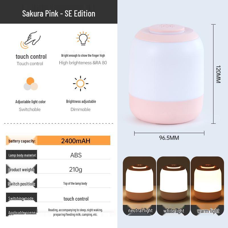 Rechargeable Touch LED Night Light: Bedside, Wake-Up, Dorm, or Sleep Atmosphere Desk Lamp