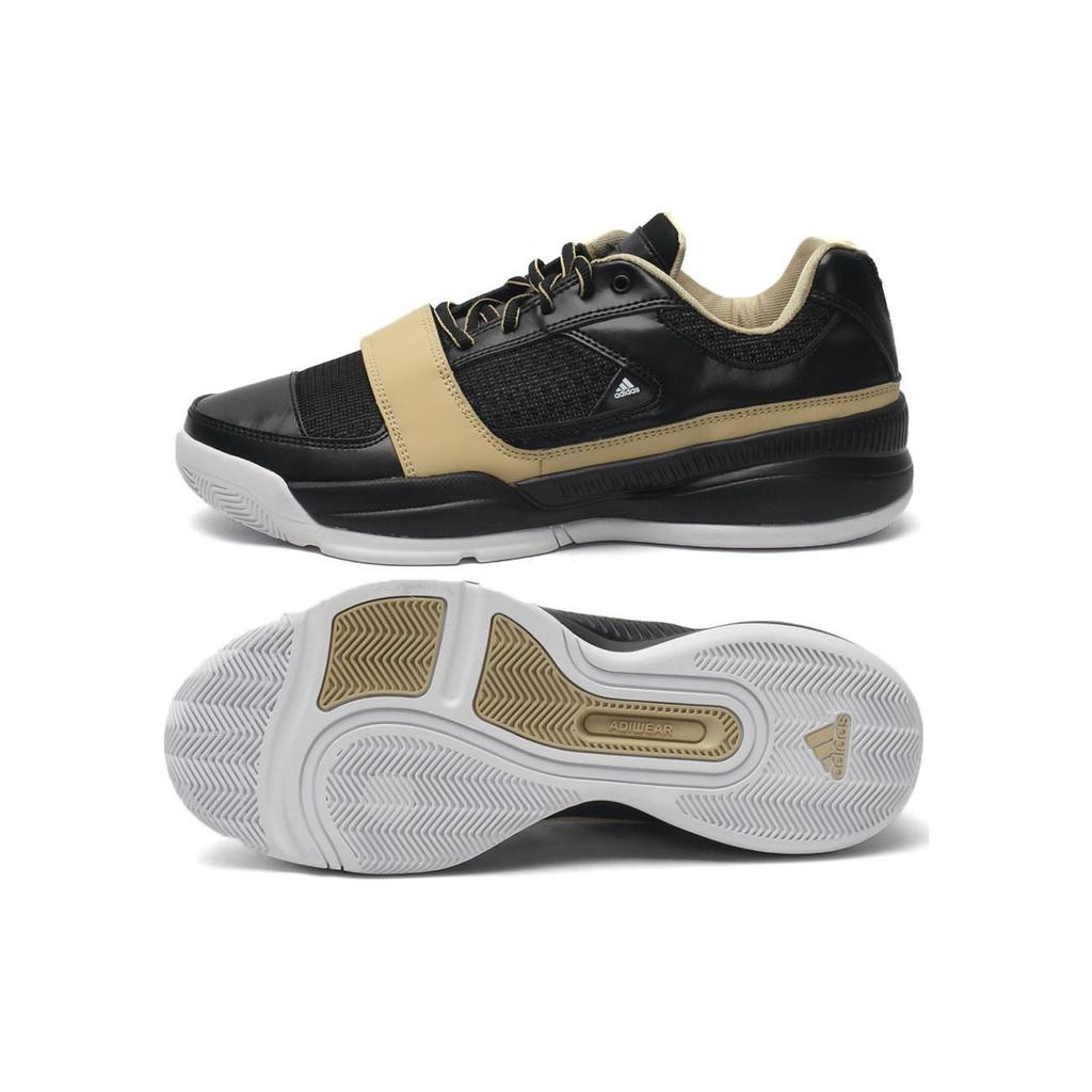 Adidas Round Toe Lace-Up Non-Slip Durable Low-Top Basketball Shoes Men sneakers Black D73917