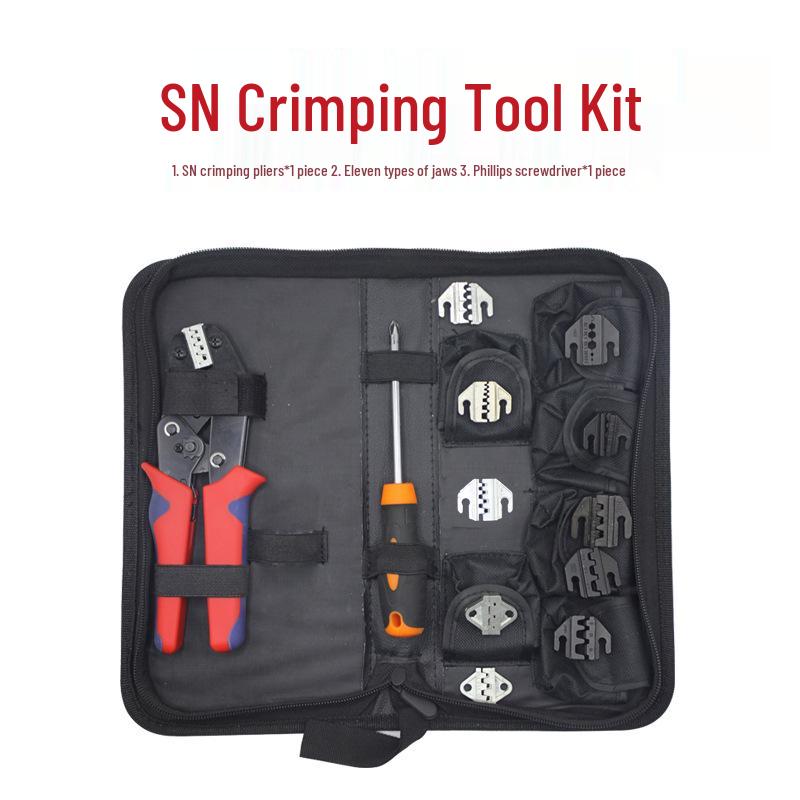 SN7.5-inch Ratchet Crimping Tool & SN-58B Set with Multi-functional Storage Bag
