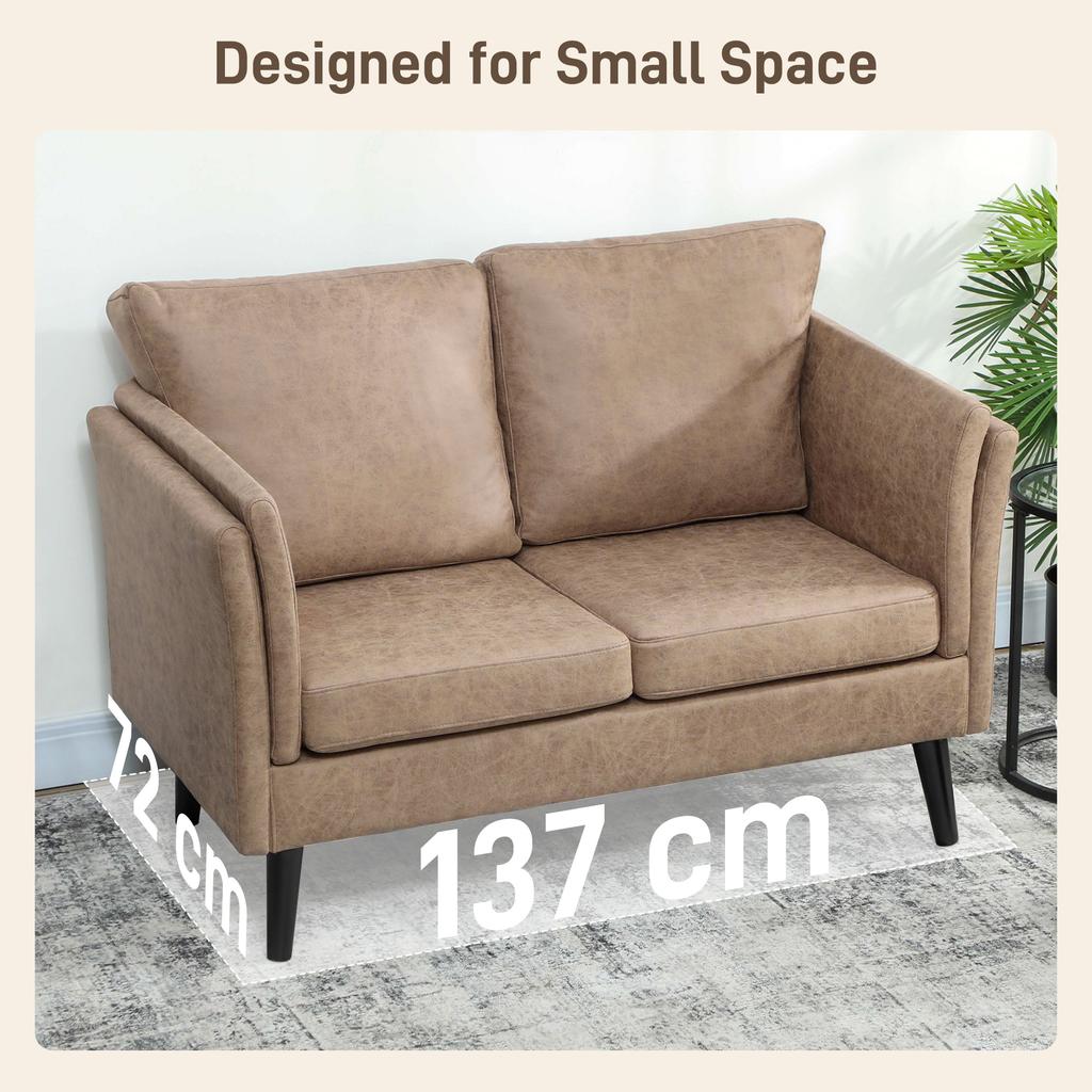 Two-Seater Leathaire Sofa - Light Brown