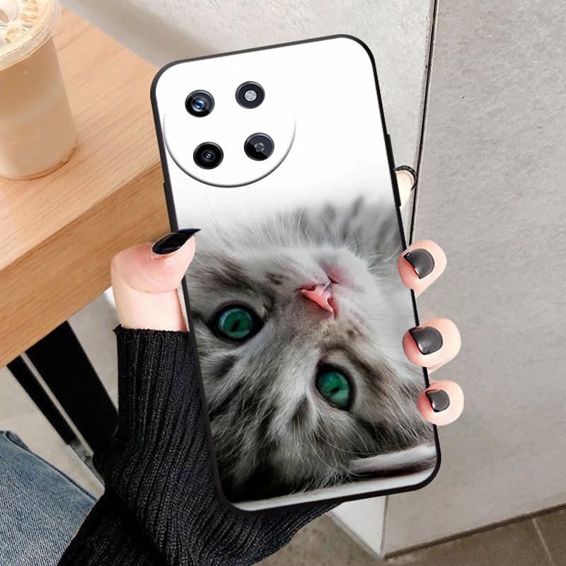 For Realme 11 4G Case Cat Fashion Silicone TPU Capa Fundas For Realme 11 4G Painted Lovely Realme11 Soft Cover Protective Capa