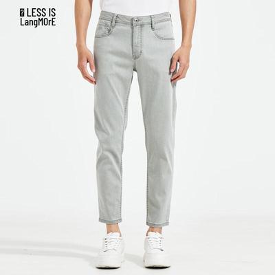 Lilang Men's Slim Fit Cropped Jeans